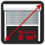 Maximale Fl&auml;che 6 m&sup2;