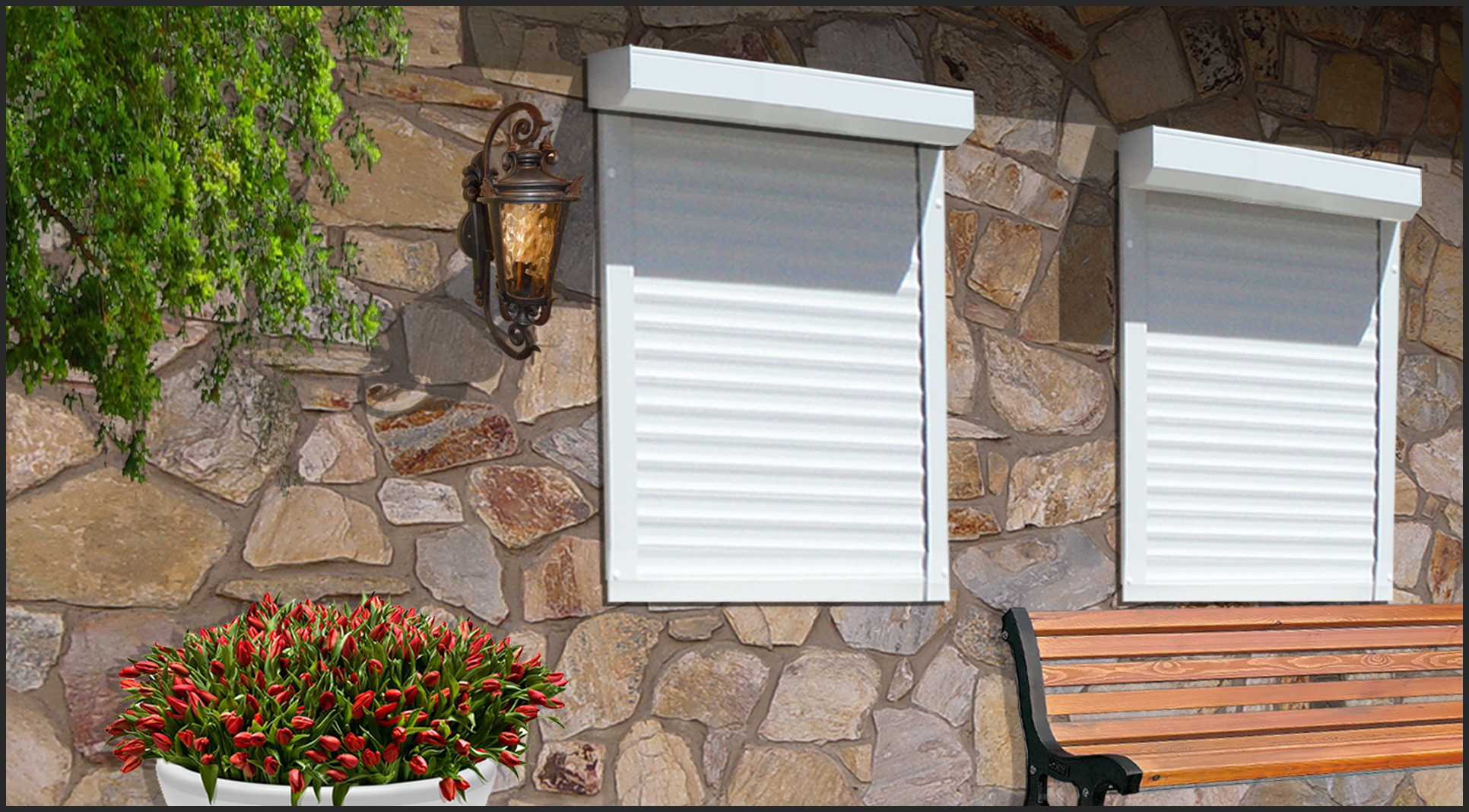 Rolladen mit 39mm-Aluminium-Lamelle